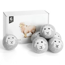 Wool Dryer Balls 6 Pack, Natural Fabric Softener, Dryer Balls Laundry Reusabl...