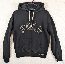 Polo Ralph Lauren Classic Hoodie Spellout Logo Black Pullover Men  s M RL 67