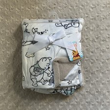 NoJo Disney Baby Winnie the Pooh Baby Blanket Tan White Piglet Clouds Dandelion