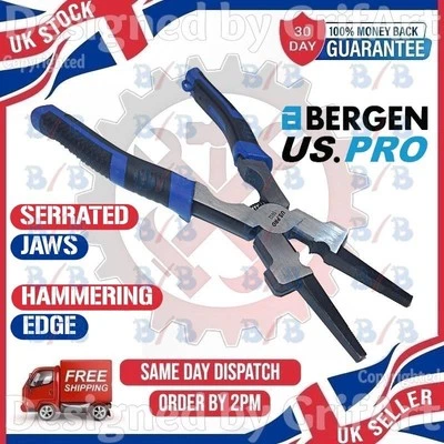 US PRO MULTI PURPOSE MIG WELDING PLIERS PINCERS HAMMER HEAD SPRING LOADED TOOL