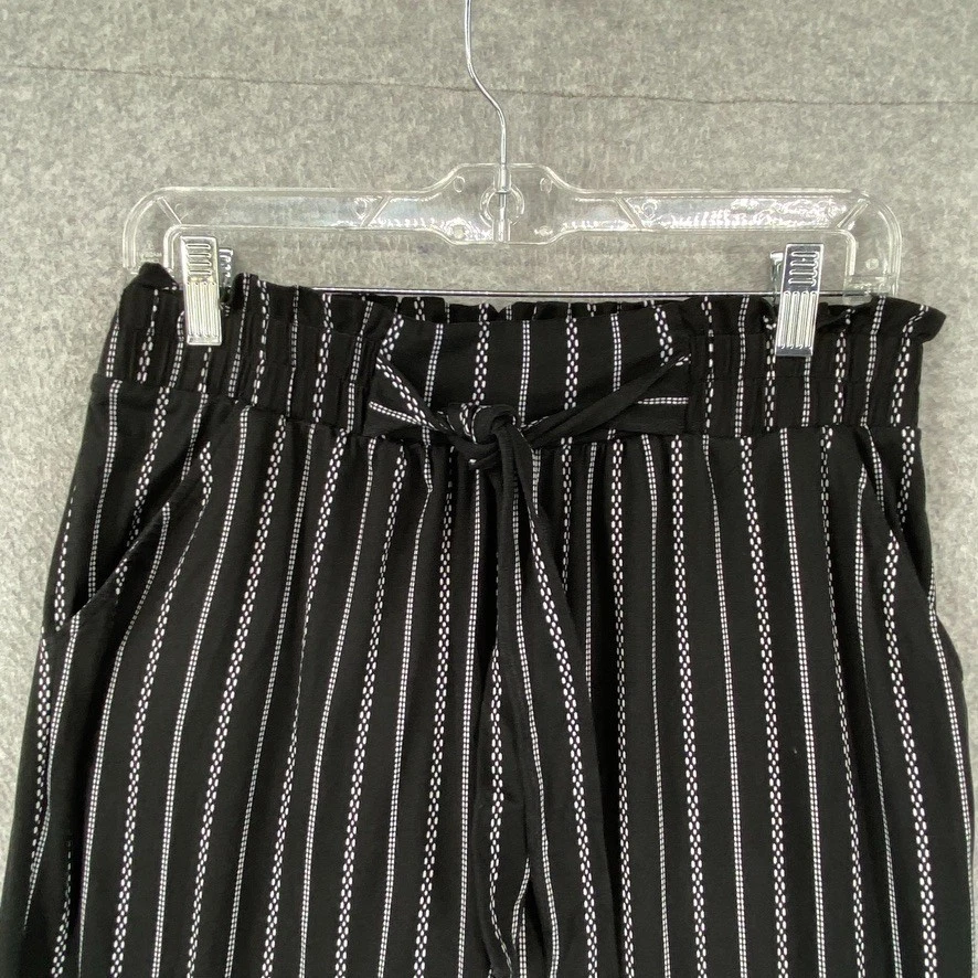 Pantalones Joe B By Joe Benbasset para mujer L negros a rayas tiro alto al tobillo Foto 4 de 4