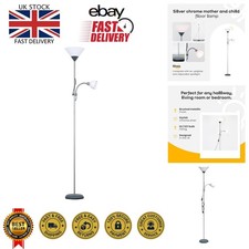 Image of Stylish Energy Efficient Metallic Silver Floor Lamp - Smart Lighting Solution