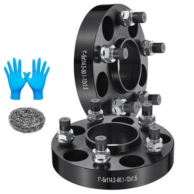 2PC 1 inch / 25mm Black Wheel Spacers 5x114.3 Hubcentric 60.1mm for Lexus Toyota