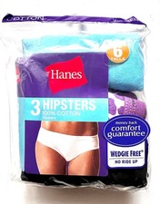 NEW Hanes Tagless Cotton Underwear 3 Pair Womens Size 6