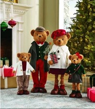 Member's Mark Plush Bear Family Set 4 Christmas Holiday Decorations Decor