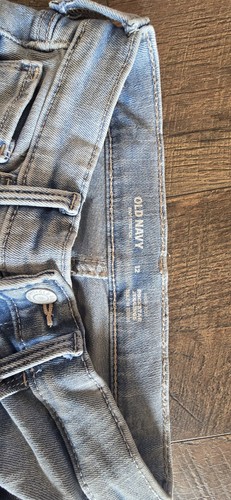Old Navy Hi-rise Rockstar Jeggings 360° Stretch Girls 12 Light Wash Distressed - Picture 4 of 6