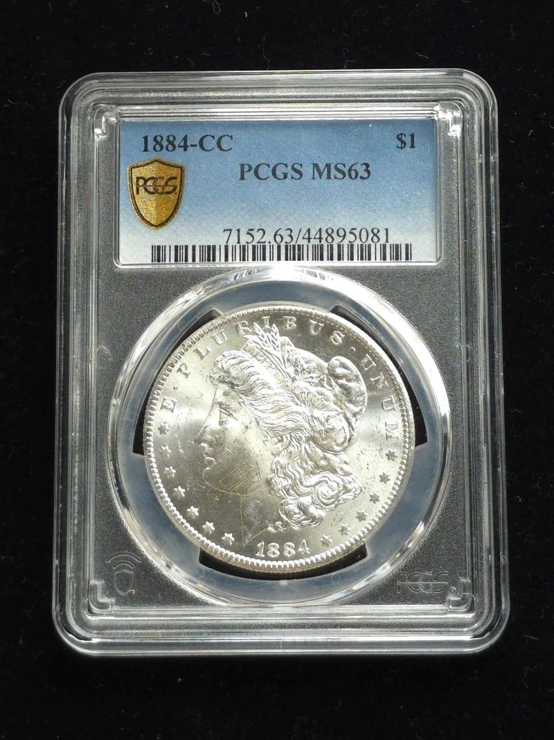 PCGS Certified MS 63 Graded 1884 Year Morgan US Dollars (1878-1921