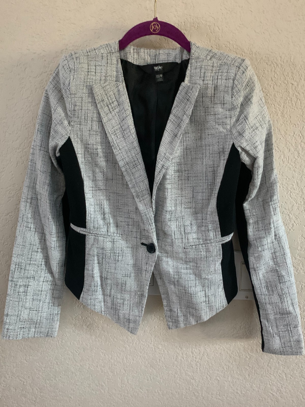 Mossimo Black / Gray with Silver Thread Lined Jac… - image 1