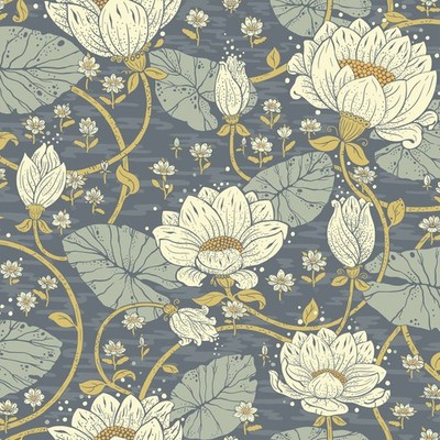 83122 - Hjarterum Mixed Floral Blue Galerie Wallpaper