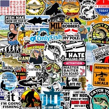 74pcs Funny Fishing Stickers For Tackle Box Bucket Fathers