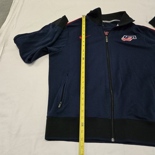 EUC Herren LARGE Nike USA Hockey Trainingsjacke marineblau durchgehender Reißverschluss gesticktes Logo - Bild 15 von 16