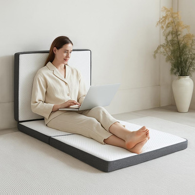 Portable Tri-Fold Memory Foam Mattress - 3'' Twin Folding Sleep Mat for Guests