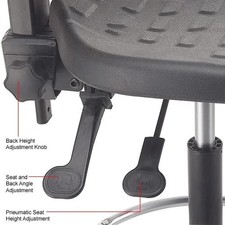 Interion? 4-Way Black Adjustable Shop Stool With Chrome Base