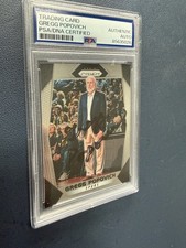 2017-18  Panini Prism Gregg Popovich San Antonio #300 Autograph Signed PSA DNA