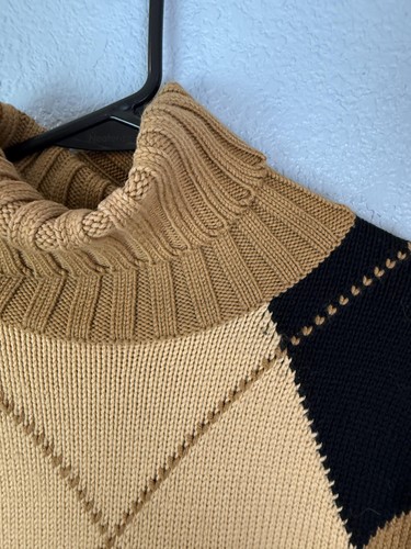 Talora Sweater Womens Small Turtleneck Merino Wool Cashmere Silk Argyle Pullover - Picture 3 of 9
