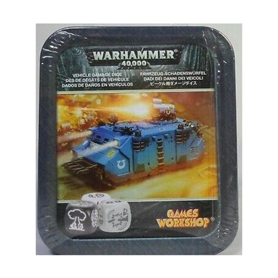 GW Warhammer 40K dice Vehicle Damage Dice (Space Marine Tin) (12) NM