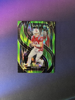 2024 Panini Select Drake Maye Premier Level #113 Neon Green Shock /499