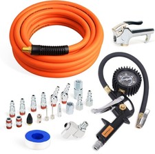 22 Pieces Air Compressor Accessories Kit with 25ft Hybrid Air Hose 3/8 inch x 25