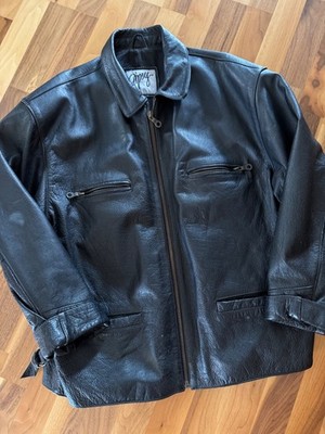 GIPSY schwarze Lederjacke Bikerjacke Herren Gr. XL Echtleder