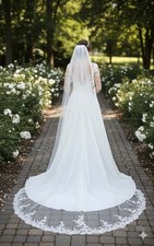 WHITE 104 INCHES CATHEDRAL WEDDING VEIL