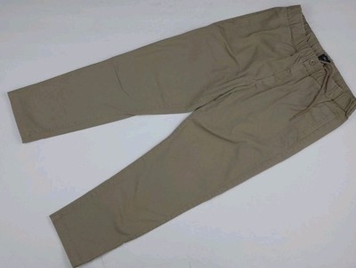 Obey Worldwide Mfg Tan Beige Ludlow Pants Elastic Waist Straight USA Sz M Worn