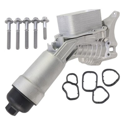 Aluminum Engine Oil Cooler Filter Housing w/ Sensor & Gaskets for BMW 2017-2023