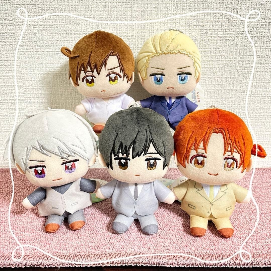 Hetalia World Stars Nuipurike Sitting Plush Doll 15cm Set of 5 Fukuya 2026 NEW