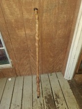 Vintage Twisted Vine Hiking Walking Stick Hand Carved Wooden 48  Tall