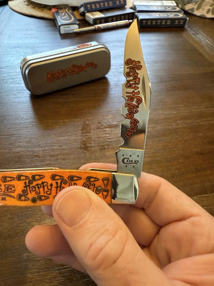 КАРМАННЫЙ НОЖ CASE XX HAPPY HALLOWEEN ХУРМА ОРАНЖЕВЫЙ КОСТЯНОЙ ЛОСЬ 6275 10554 DM - Изображение 4 из 4