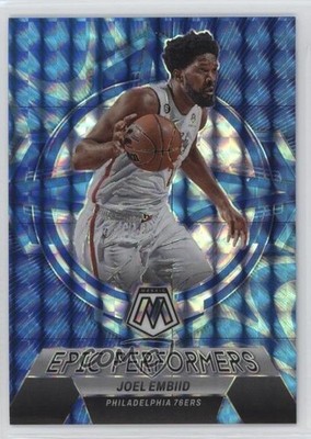 2022 Panini Mosaic Epic Performers Reactive Blue Prizm 21/99 Joel Embiid #9 09br
