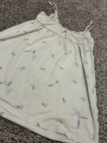 VTG Victoria's Secret Country Babydoll Nightgown Medium Yellow Mini Floral - Picture 5 of 7