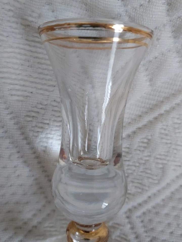 4 VERRES à LIQUEUR de BISTROT, ANCIENS, sur PIED, Forme allongée - Photo 3/4