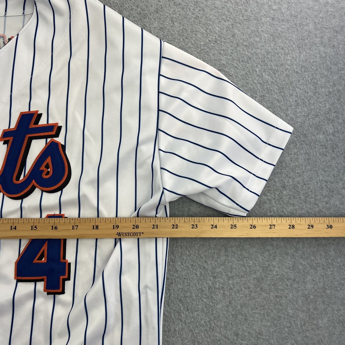Mets ユニフォーム ストライプ サイズ:44(Lサイズ) New York Mets Jersey Mens 44 White Pinstripe MLB Baseball L