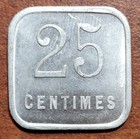 FRANCE 1920 Aluminum Square Token CHALONS Merchant League 20 Centimes UNC — photo 2