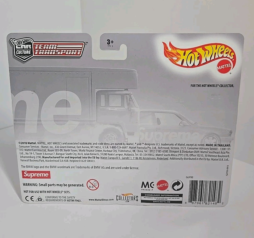 Hot Wheels Supreme 1992 BMW M3 Fleet Flyer Team Transport W Hot Wheels Supreme 1992 BMW M3 Fleet Flyer Team Transport W