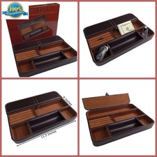 Max Jewelry Boxes 6 Compartment Valet Tray Leatherette Organizer
