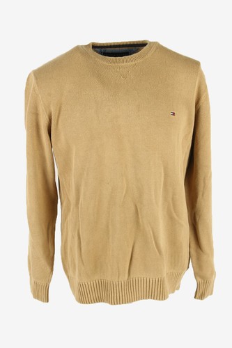 Vintage Tommy Hilfiger Pullover Rundhals Langarm 90er Beige Gr. XL - IL2965 - Bild 1 von 4