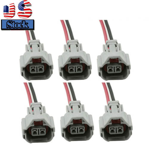 6PC Denso Female Fuel Injector Connector Electrical Plug Pigtail For