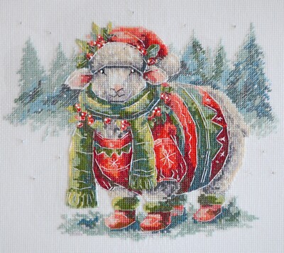 DIY Cross-Stitch Kit Winter Hugs Needlepoint Craft Kit Counted Stitching Art Set
