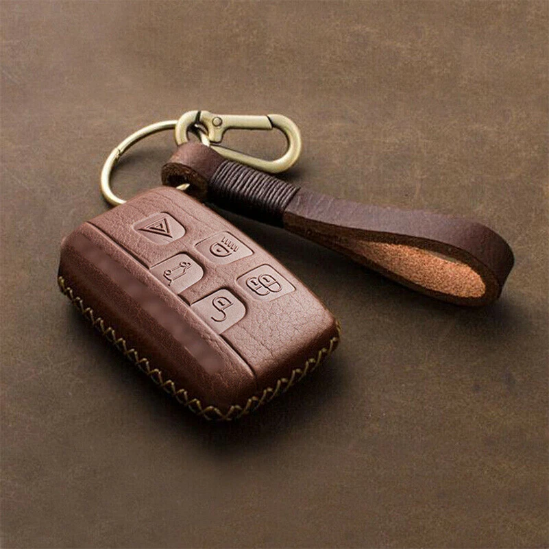 Handmade Leather Car Smart Key Cover Fob For Land Rover Range
