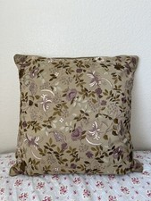 RALPH LAUREN FLORAL EMBROIDERED SILK PILLOW COVER 22 x22 ACCENT PILLOW