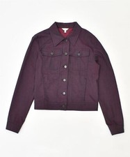 Kookai Womens Bomber Jacket Eu 36 Small Purple Cotton Ma15