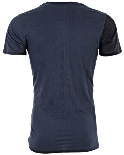 ARMANI EXCHANGE Black Navy SPLIT UP Short Sleeve Slim Fit Designer T-shirt NWT - Picture 3 of 9
