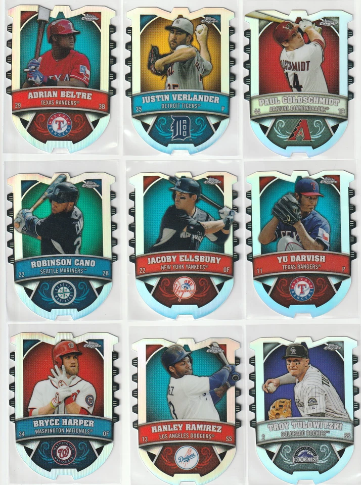 2014 TOPPS CHROME CHROME CONNECTIONS UPICK JETER HARPER PUJOLS McCUTCHEN PEDROIA - Image 2 of 2