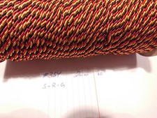 Kordel f&uuml;r Uniform usw schwarz rot gelb 2mm 1 meter  (nr354)