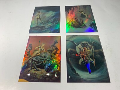 1994 BORIS VALLEJO 4 HOLOCHROME KARTEN H1-H4 LILITH/LERIA/NIKATJEF/KAMAL