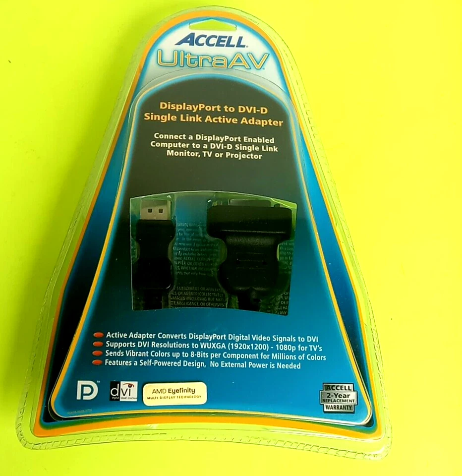 Accell UltraAV B087B-005B DisplayPort to DVI-D Cable Adapter - 10" DVI - Image 4 of 4