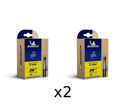 Chambre à Air Vélo 26 Pouces Michelin C2 – 1.00-1.25, Valve Standard 48mm, 132g, Neuve