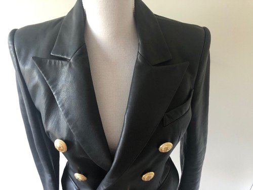 Balmain Leather Jacket Size 38 Black - Picture 3 of 12