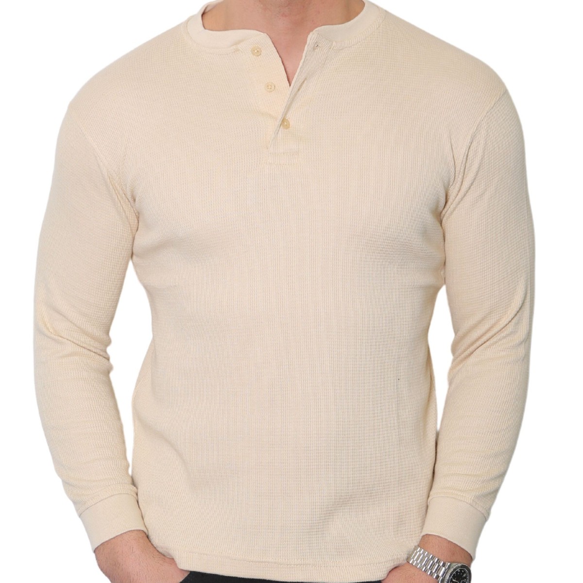 T-Shirt A Maniche Lunghe Da Uomo Pullover Termico Henley In